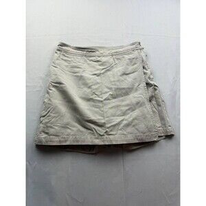 Vintage Cherokee Skort Womens 8 Beige Mini Skirt Pockets Casual Workwear